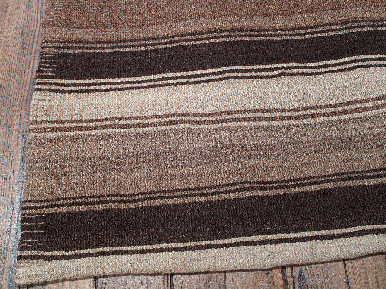 Wool Banded Kilim in Two Panels
