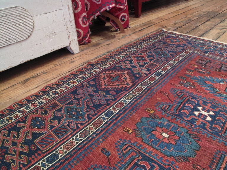 Hand-Woven Antique Sumak Carpet