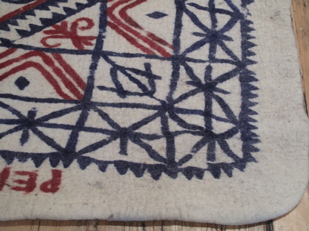 Large Felt Runner Rug In Good Condition For Sale In New York, NY