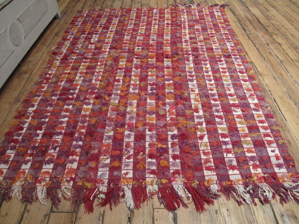 Turkish Pardah 'Curtain' Rug with Poms