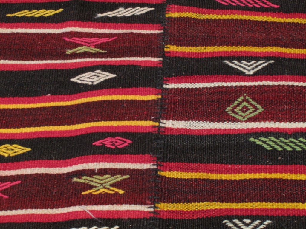 Mid-20th Century Pair of Banded Kilims Rug For Sale