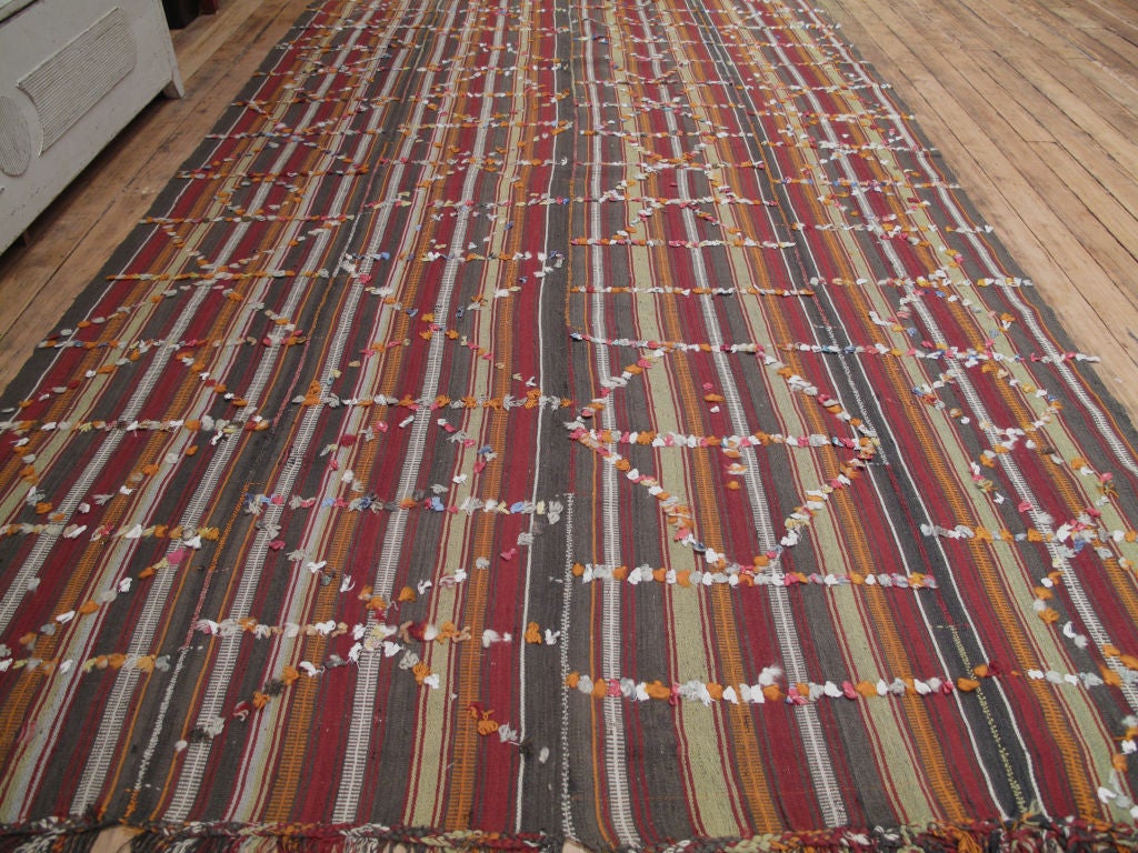 Turkish Pardah 'Curtain' Rug with Ribbons For Sale