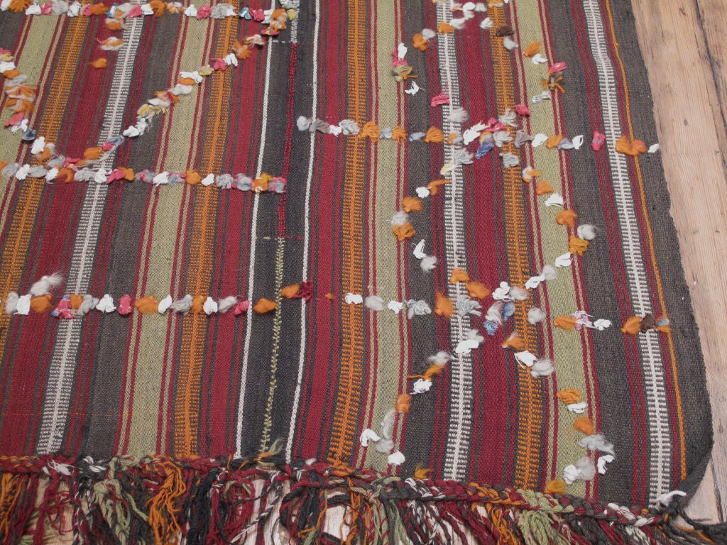 Woven Pardah 'Curtain' Rug with Ribbons For Sale