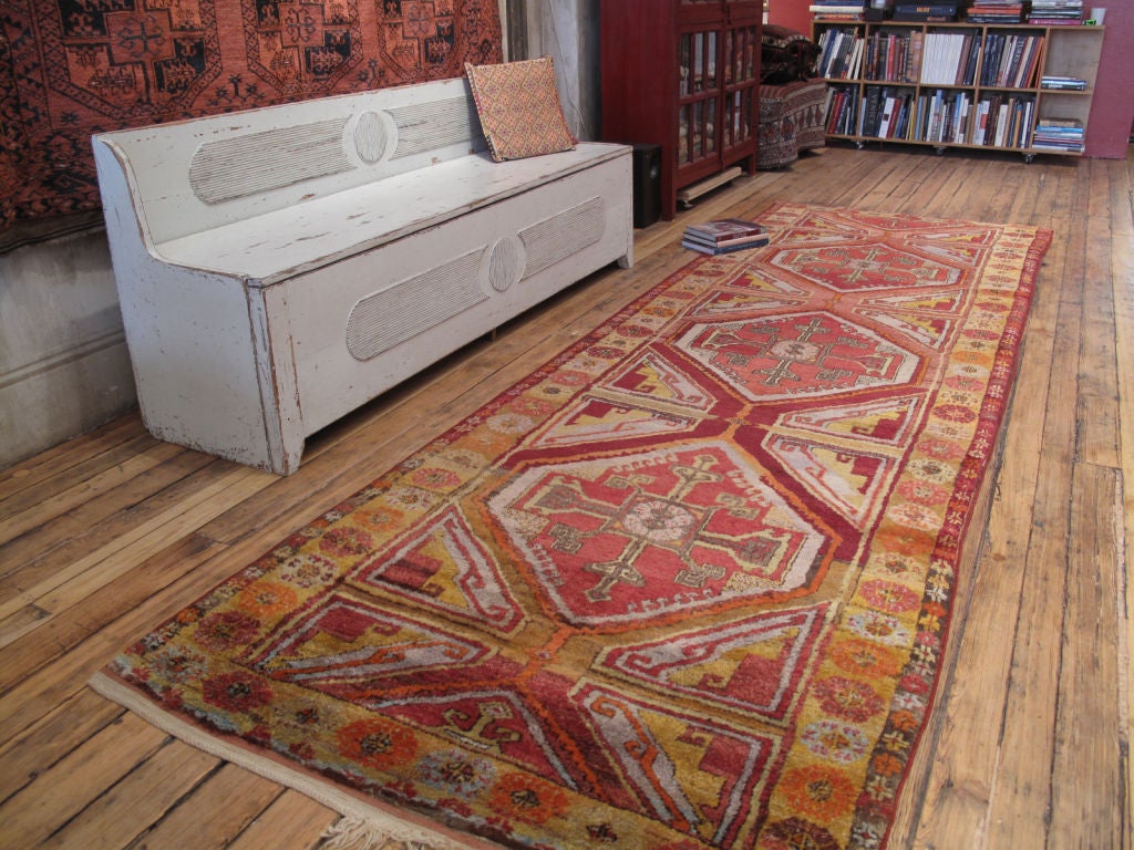 Konya Long runner rug. A great village rug from Central Turkey, in characteristic long format. A very high quality example with great wool, design and colors.