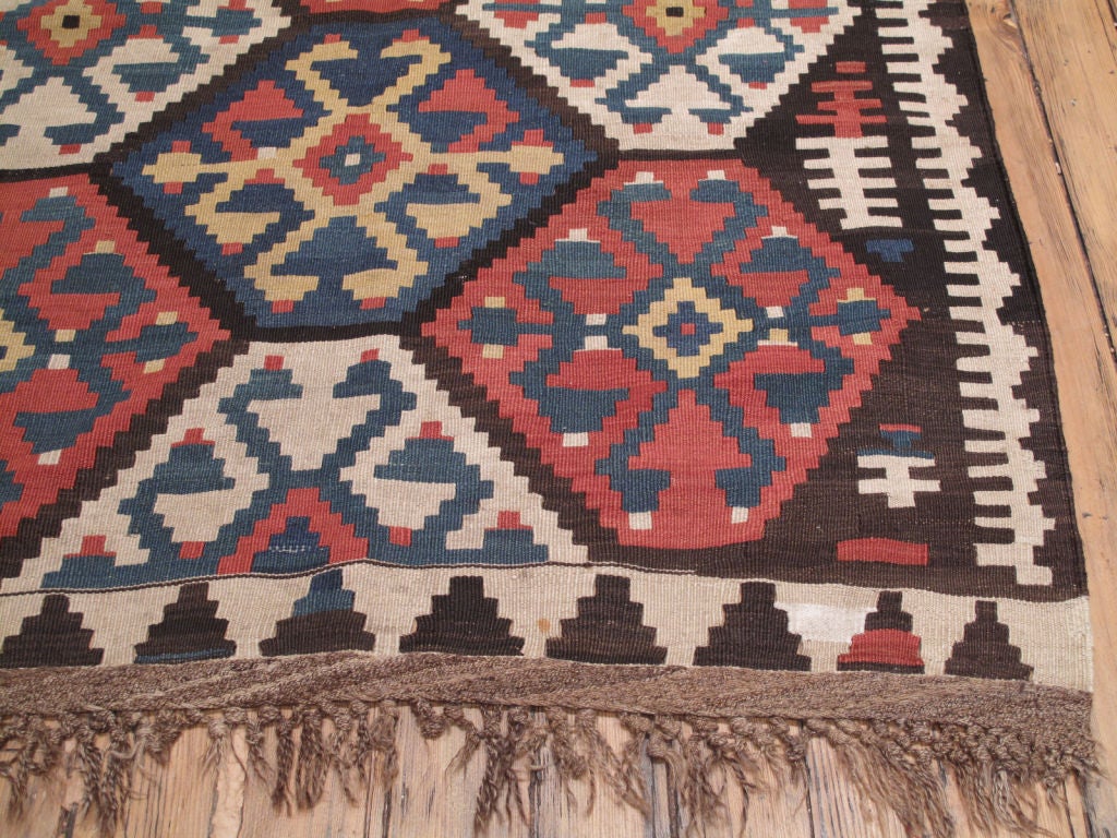 Azerbaijani Antique Shahsavan Kilim Rug