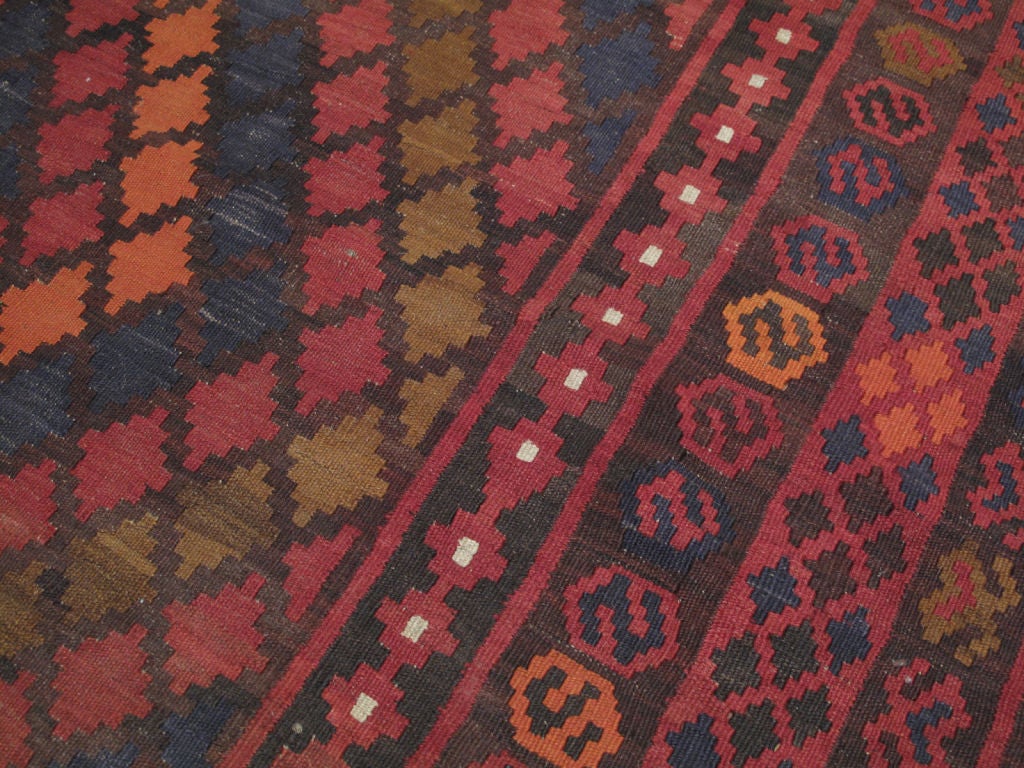 Hand-Woven Large Uzbek Kilim Rug