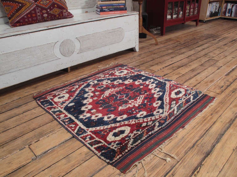 Antique Bergama rug. A great example of a well-known design type of rug from the prolific Bergama (ancient Pergamon) region of Western Turkey. Unlike most others of this group, this rug has a thick, almost shaggy pile, which indicates that it is