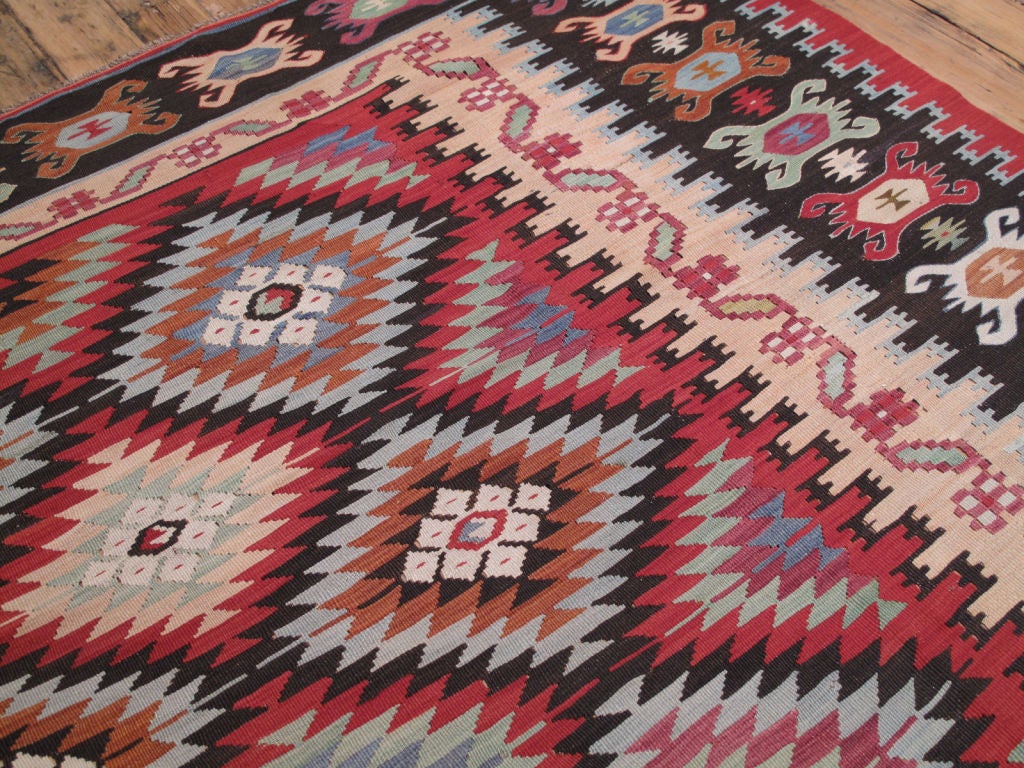 Wool Balkan Kilim Rug For Sale