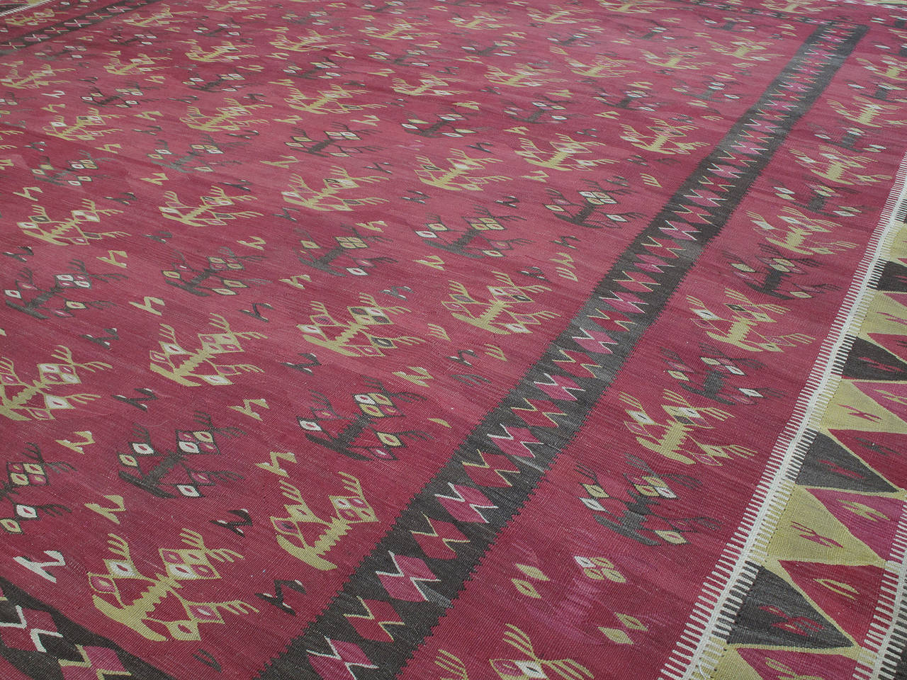 Hand-Woven Very Large Antique Manastir Kilim