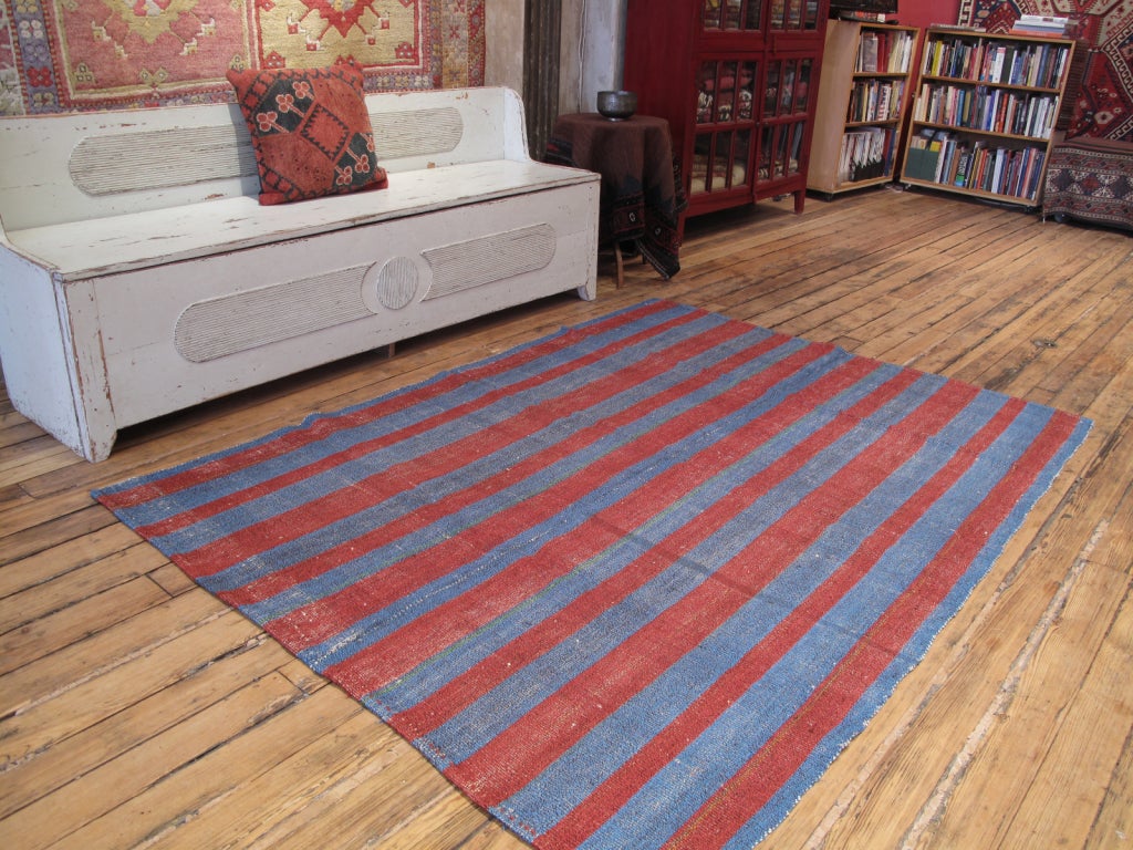 Pala Kilim rug. An unusual, two color example of this type of rug.