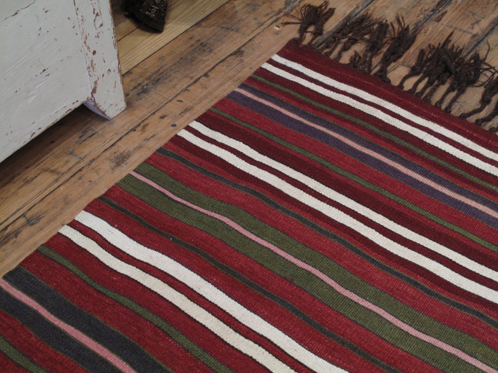 Banded Kilim In Excellent Condition In New York, NY