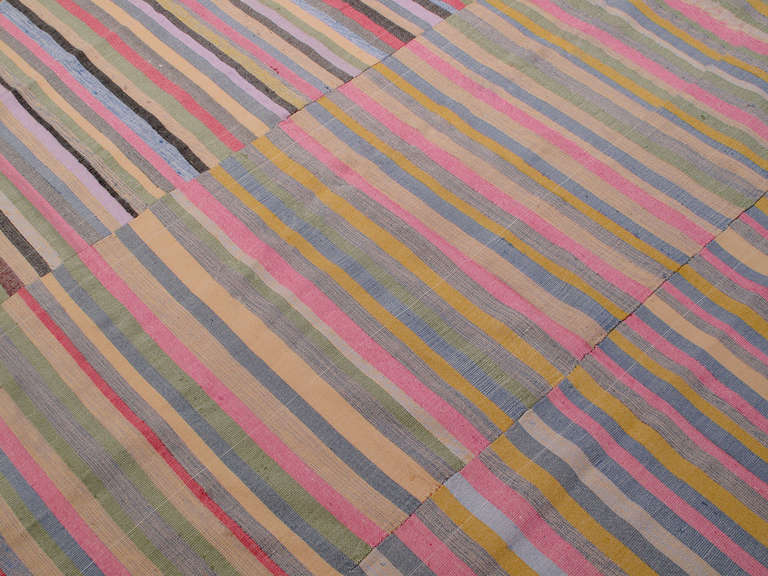 Turkish Colorful Striped Cover Rug