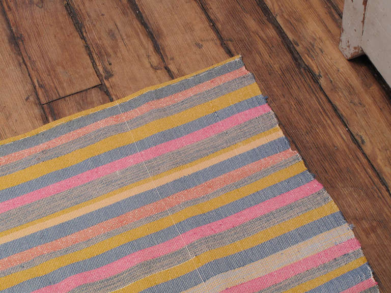 Hand-Woven Colorful Striped Cover Rug