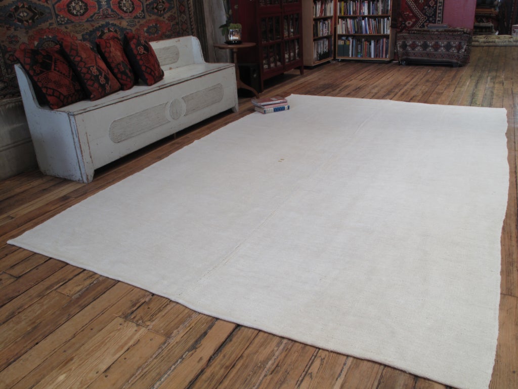 Jute Kilim with two tiny dots