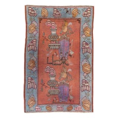 Khotan Rug with Butterflies and a Bat