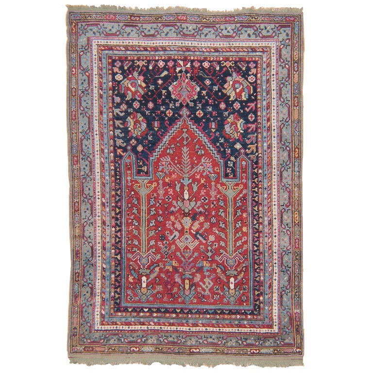 Antique Oushak Prayer Rug For Sale at 1stDibs