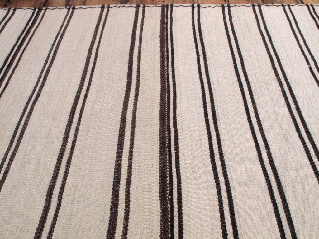 Mid-20th Century Large Striped Kilim