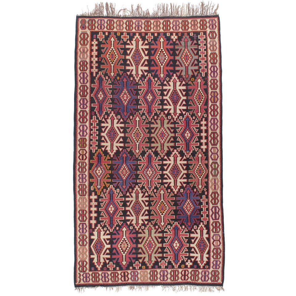 Antique Kuba Kilim Rug For Sale