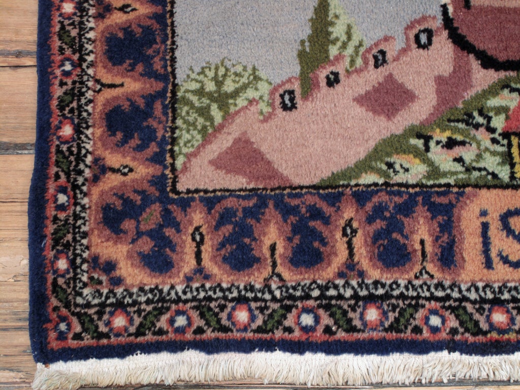 Hand-Knotted Postcard Rug from Istanbul For Sale