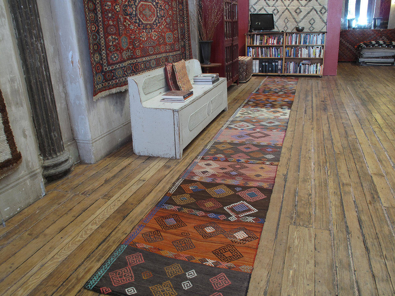 A very nice old tribal flat-weave from Eastern Turkey, decorated with brocaded 