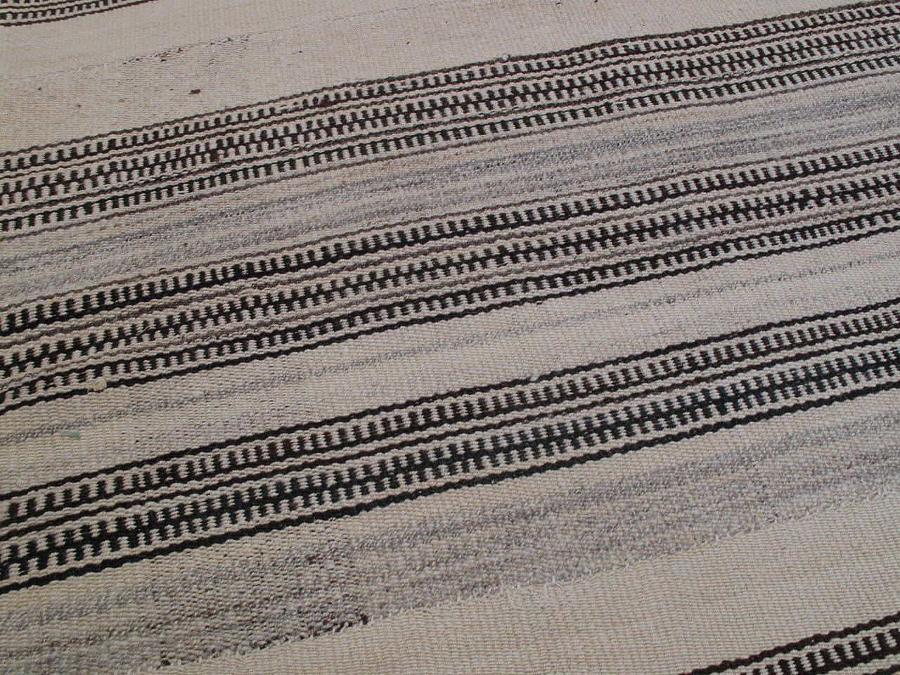 20th Century Striped Kilim in Natural Tones