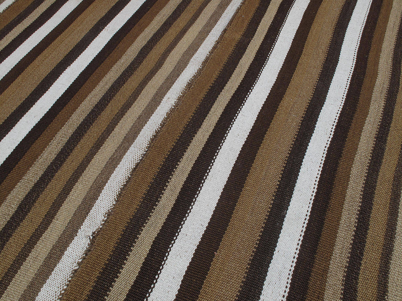 Hand-Woven Kilim Rug with Vertical Stripes For Sale