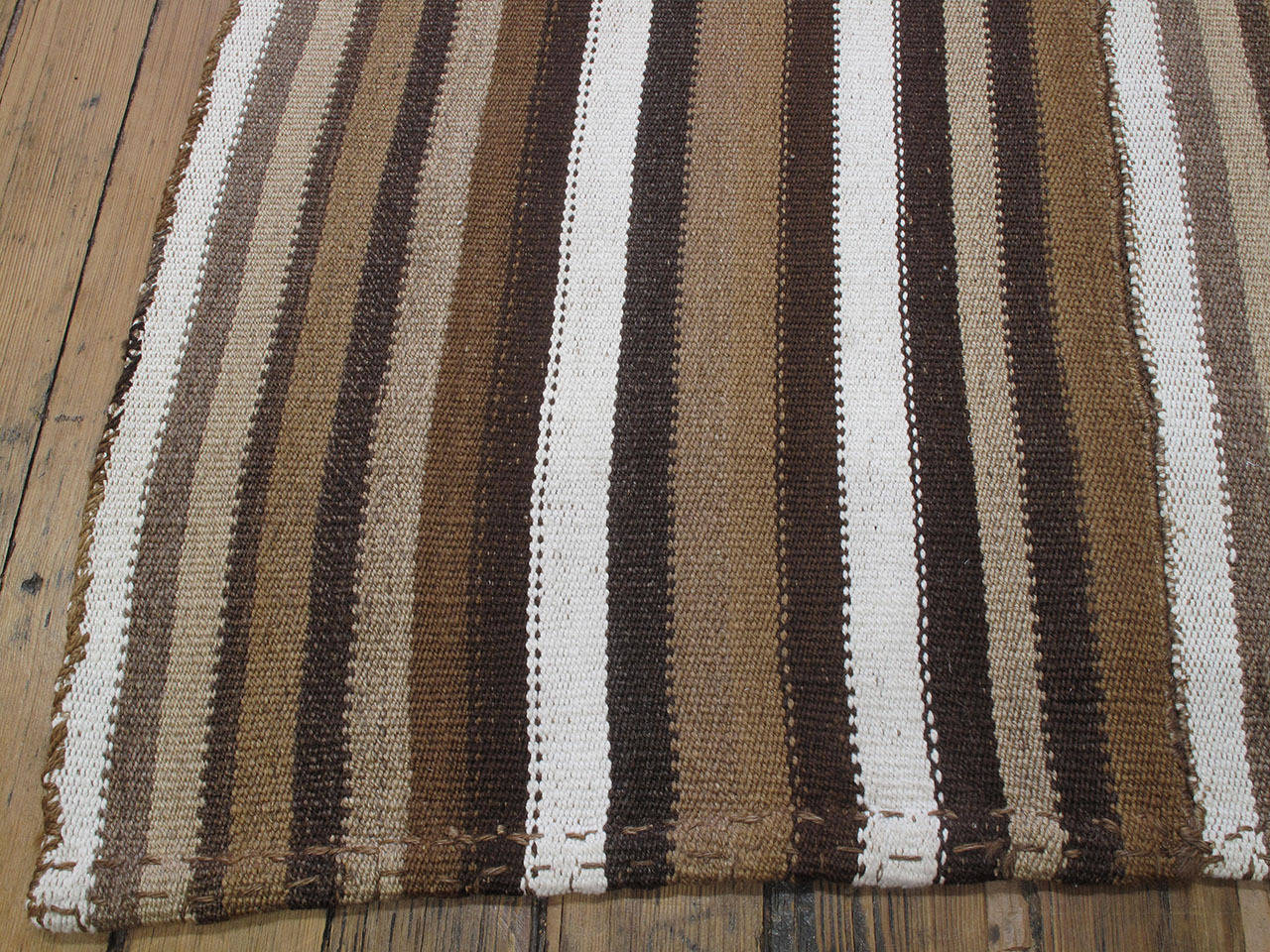 Wool Kilim Rug with Vertical Stripes For Sale