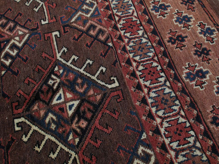 Hand-Knotted Yomut Turkmen Rug