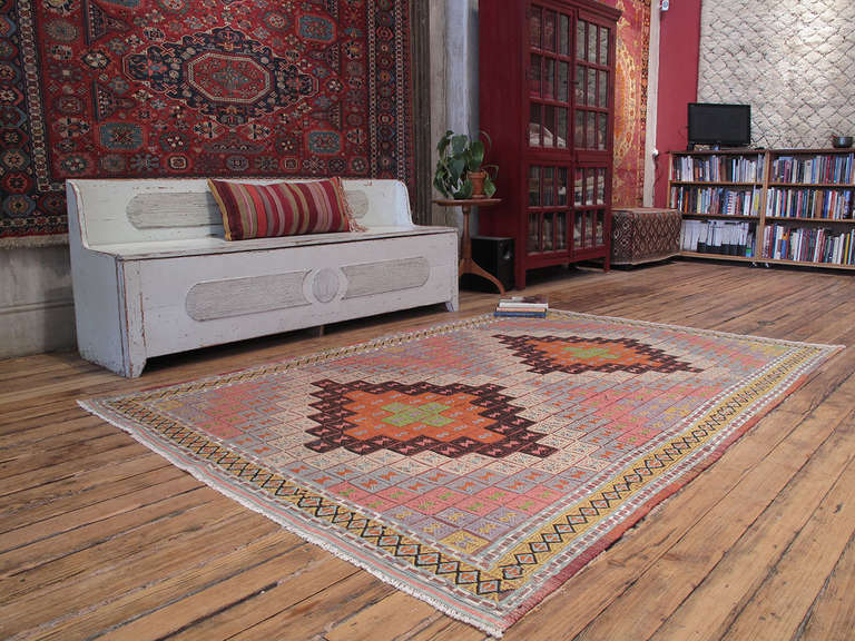 A lovely old tribal flat-weave from Western Turkey, woven in the intricate 