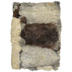 Vintage "Poshtak, " Sheepskin Rug