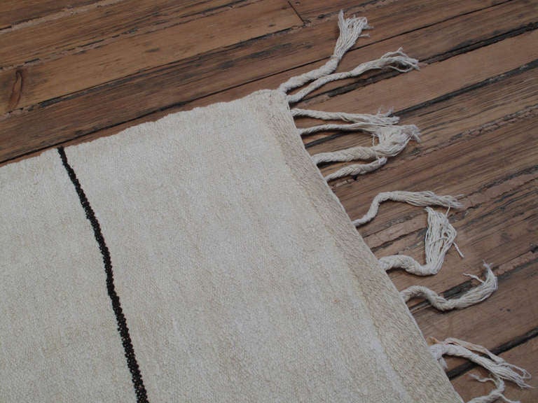 Hand-Woven Jute Kilim with Stripes