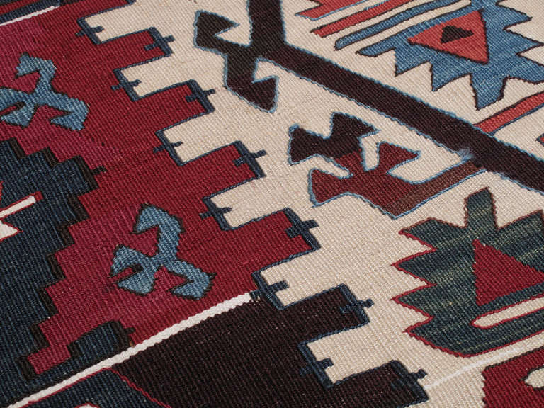 Wool Antique Central Anatolian Kilim Rug For Sale