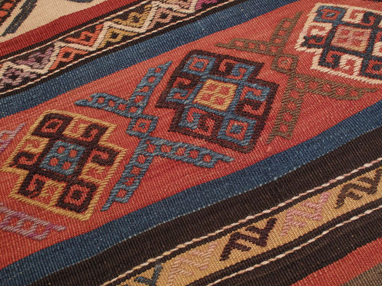 Hand-Woven Antique Karabagh Kilim Rug