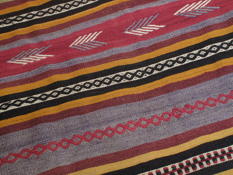 Wool Fantastic Konya Banded Kilim