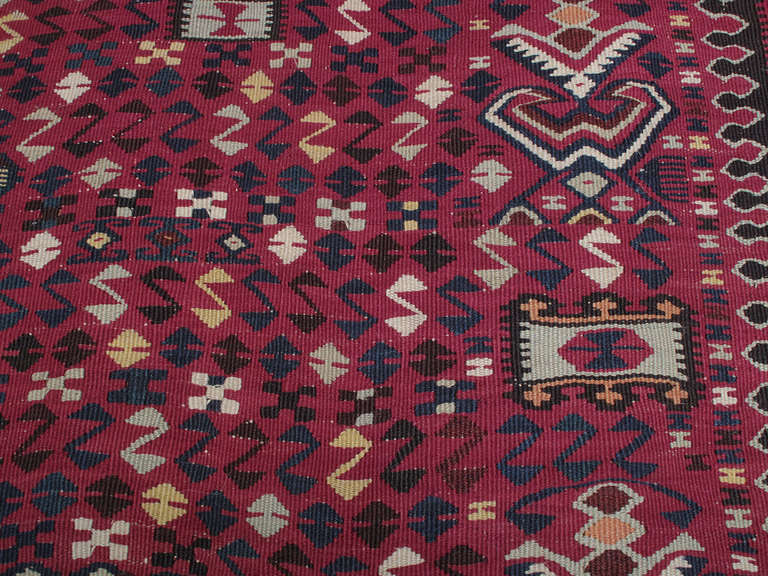 19th Century Antique Erzurum Kilim