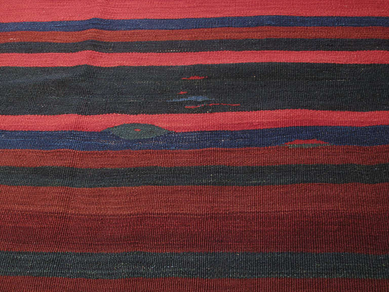 20th Century Large Bakhtiari Banded Kilim Rug