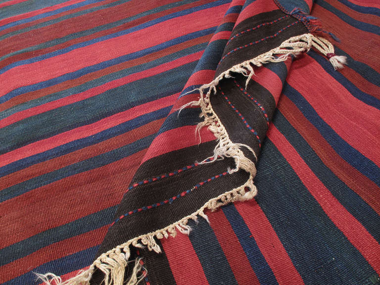 Wool Large Bakhtiari Banded Kilim Rug