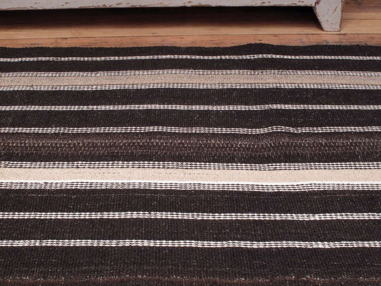Large Kilim Rug with Vertical Bands In Good Condition In New York, NY
