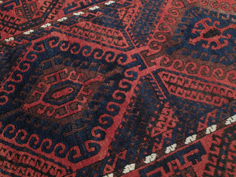 Hand-Knotted Antique Baluch Rug
