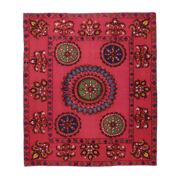 Early 20th-century red suzani