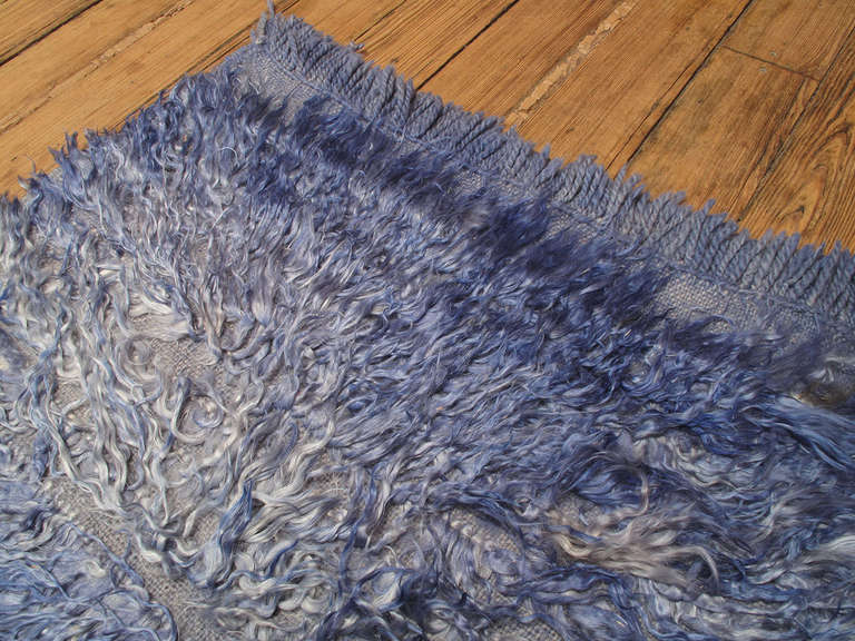 Hand-Knotted Blue Angora Tulu