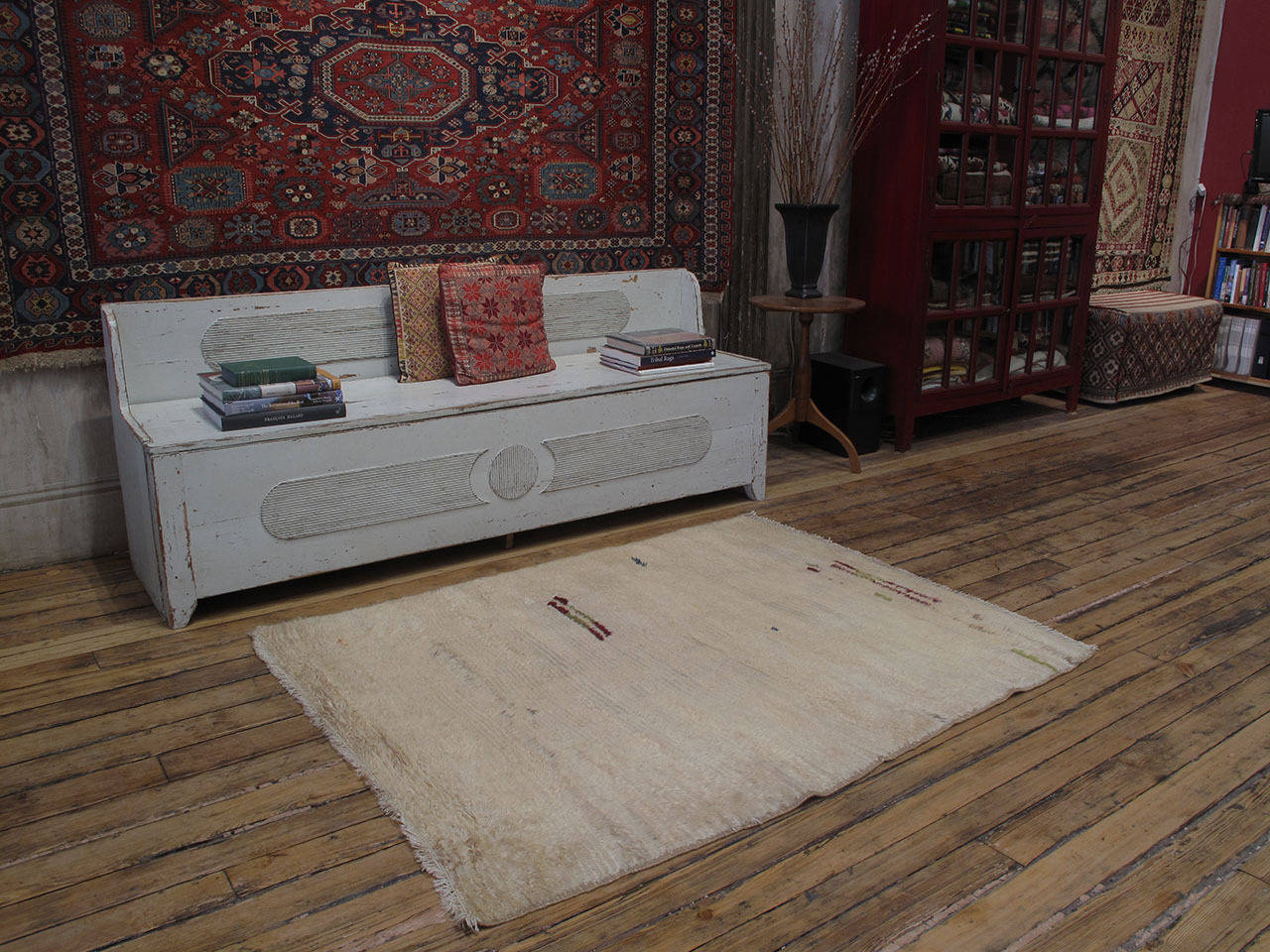 A beautiful old tribal rug from Central Turkey, woven in the loose and shaggy style known as 