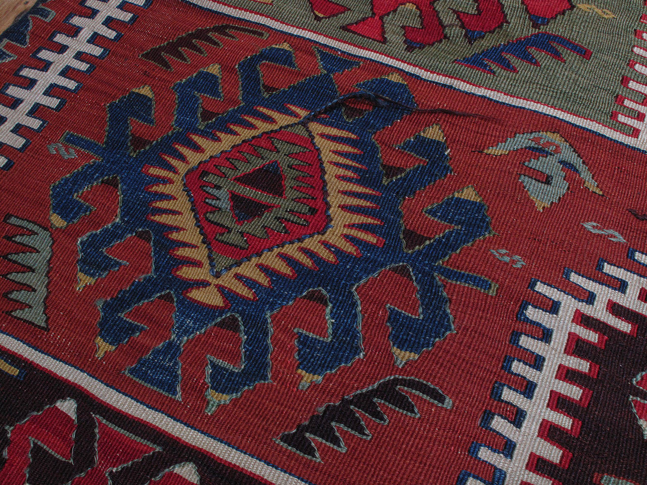 20th Century Kilim Rug with Ascending Arches