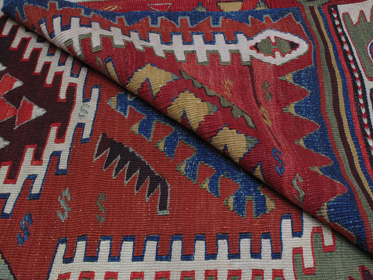 Kilim Rug with Ascending Arches 1