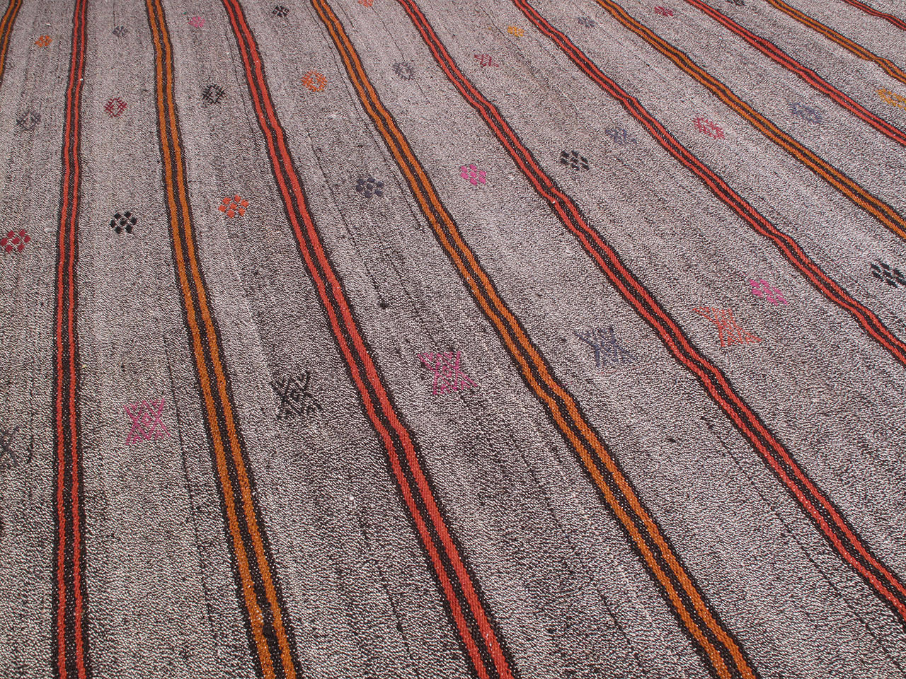 Turkish Goat Hair and Cotton Kilim with Stripes