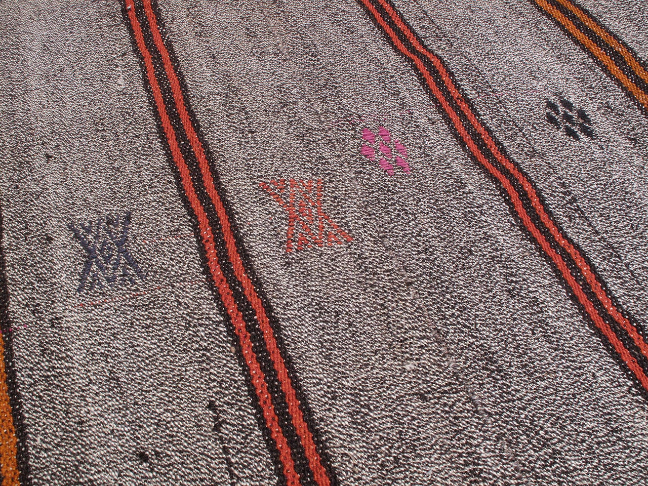 Goat Hair and Cotton Kilim with Stripes In Good Condition In New York, NY