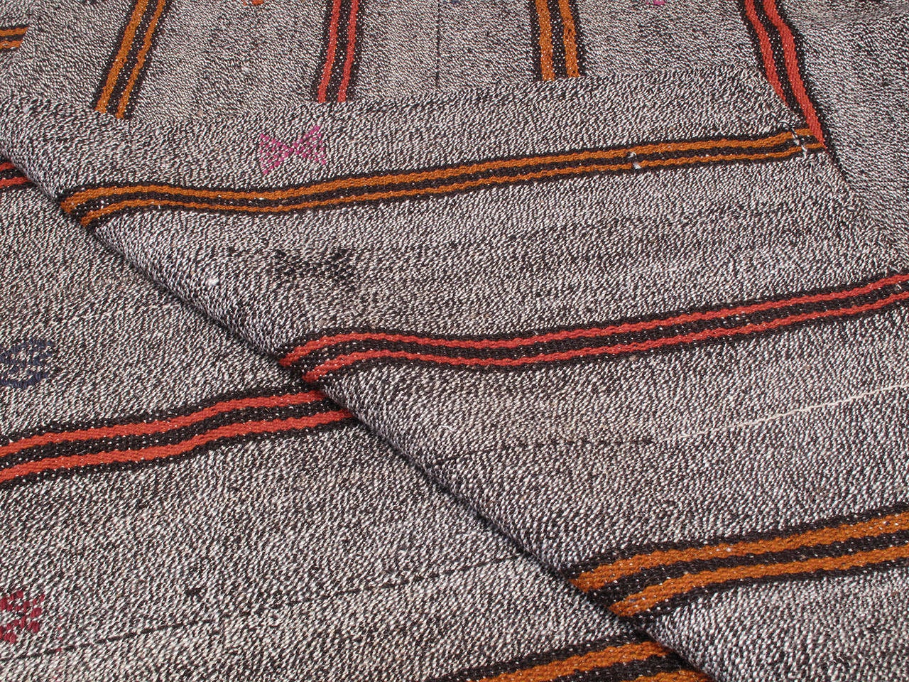 Goat Hair and Cotton Kilim with Stripes 1