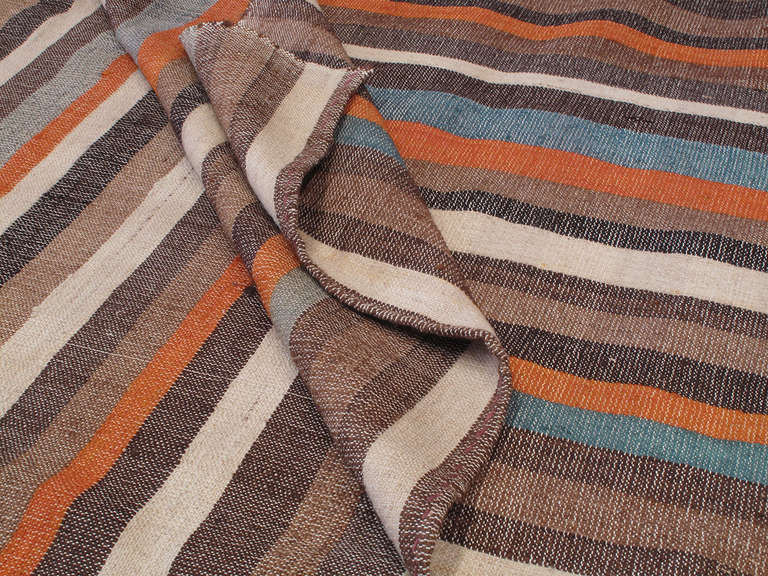 Striped Cover Rug In Excellent Condition For Sale In New York, NY