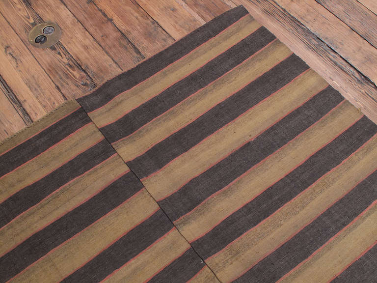 Hand-Woven Banded Cover Rug