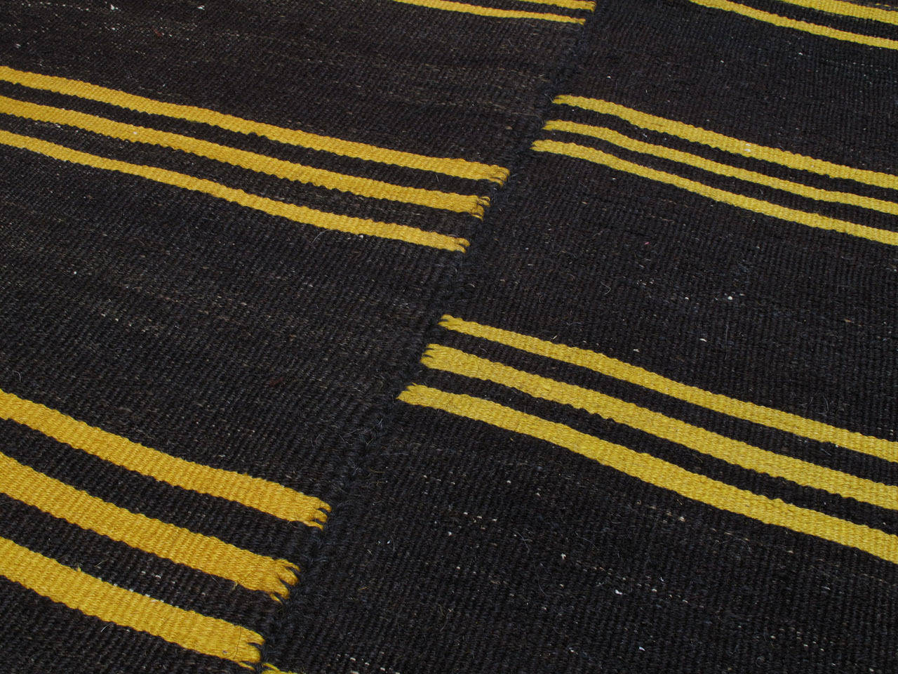 20th Century Kilim with Yellow Stripes
